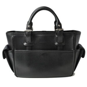 Burberry Boston Bag Check Calfskin Leather Black great